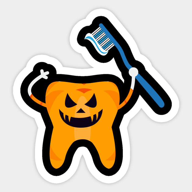 Halloween Tooth Pumpkin Dentist T Halloween Tooth Pumpkin Dentist T Sticker Teepublic